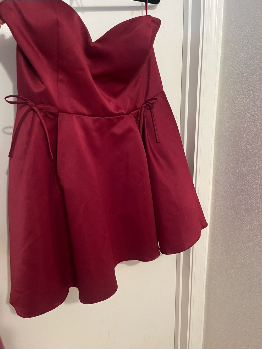 Sweetheart Fit-and-Flare Burgundy Prom Dress